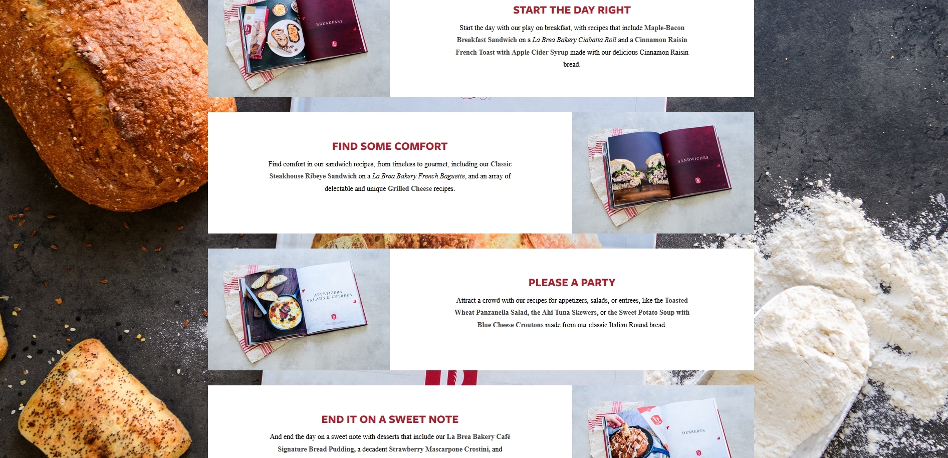 La Brea Bakery homepage or cookbook landing page
