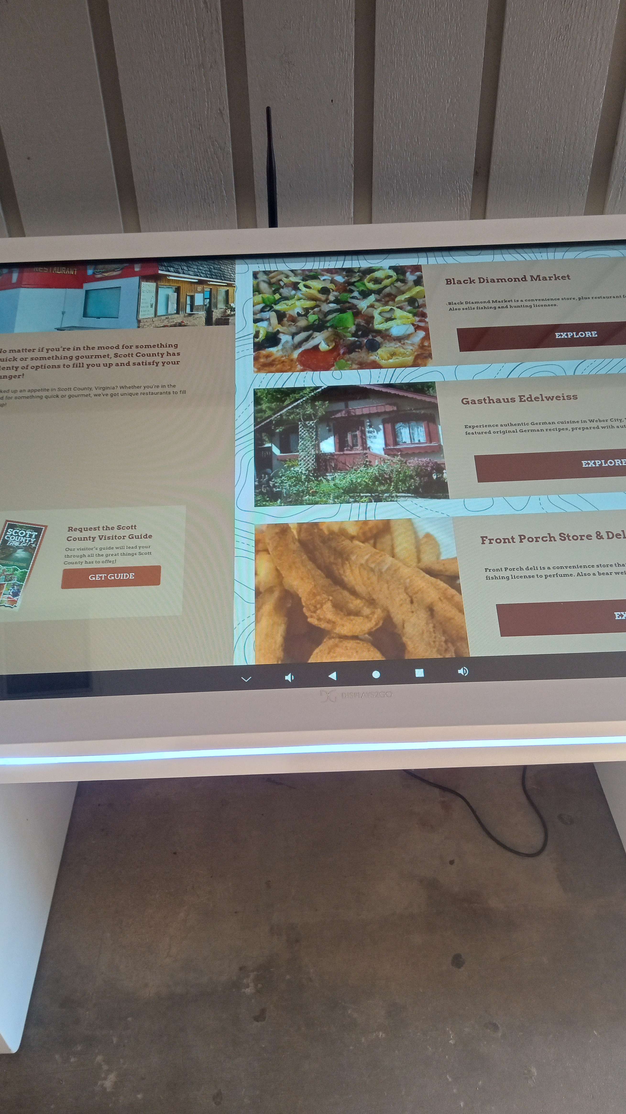 Scott County tourism kiosk front view